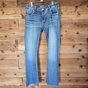 33 x 34 Rock & Roll Denim Ladies Jeans Mid Rise Bootcut